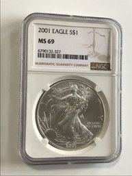 2001 NGC MS69 1oz Silver Eagle