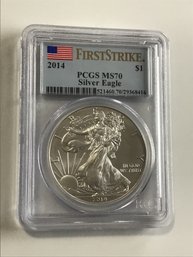 2014 PCGS MS70 1oz Silver Eagle