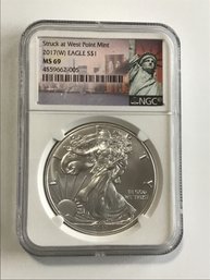 2017-W NGC MS69 1oz Silver Eagle