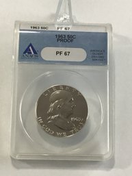 1963 ANACS PF67 Franklin Half Dollar