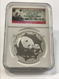 2012 NGC PF69 Ultra Cameo 1oz Silver China Medal Panda