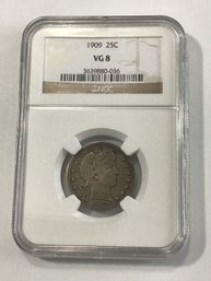 1909 NGC VG8 Barber Quarter
