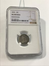 1835 NGC AG Details-scratched- Capped Bust Silver Dime