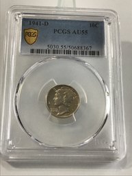 1941-D PCGS AU55 Mercury Dime