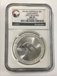 2016-P NGC MS70 Australia Kangaroo 1oz 9999 Silver