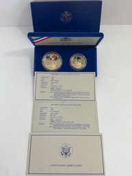 1986 Liberty Silver Dollar And Half Dollar