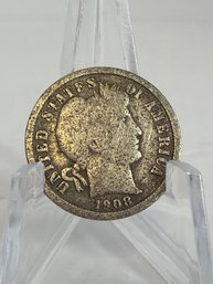 1908 Barber Dime