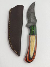 NEW 8 INCH DAMASCUS FIXED BLADE KNIFE W SHEATH
