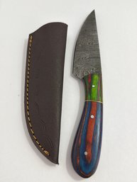NEW 8 INCH DAMASCUS FIXED BLADE KNIFE W SHEATH