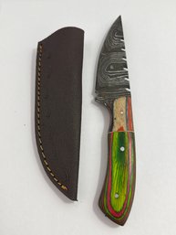 NEW 8 INCH DAMASCUS FIXED BLADE KNIFE W SHEATH