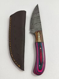 NEW 8 INCH DAMASCUS FIXED BLADE KNIFE W SHEATH