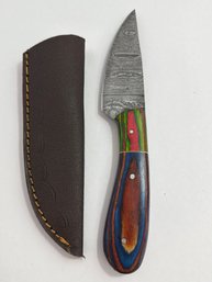 NEW 8 INCH DAMASCUS FIXED BLADE KNIFE W SHEATH
