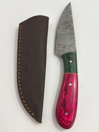 NEW 8 INCH DAMASCUS FIXED BLADE KNIFE W SHEATH