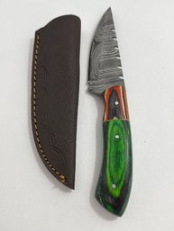 NEW 8 INCH DAMASCUS FIXED BLADE KNIFE W SHEATH