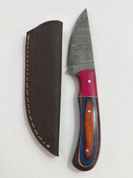 NEW 8 INCH DAMASCUS FIXED BLADE KNIFE W SHEATH