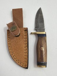 NEW 6 IN. Damascus Fixed Blade W Sheath