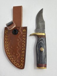 NEW 6 IN. Damascus Fixed Blade W Sheath