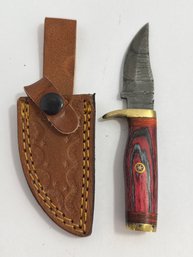 NEW 6 IN. Damascus Fixed Blade W Sheath