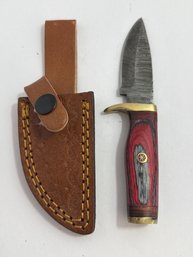 NEW 6 IN. Damascus Fixed Blade W Sheath