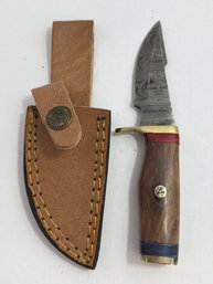 NEW 6 IN. Damascus Fixed Blade W Sheath