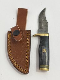 NEW 6 IN. Damascus Fixed Blade W Sheath