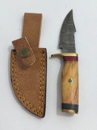 NEW 6 IN. Damascus Fixed Blade W Sheath