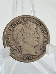 1907-D Barber Dime