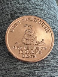 1 Ounce .999 Fine Copper Round