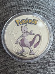 Pokemon Silver Plate Mewtwo Collectible Coin