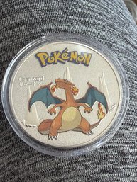 Pokemon Silver Plate Charizard Collectible Coin
