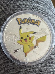 Pokemon Silver Plate Pikachu Collectible Coin