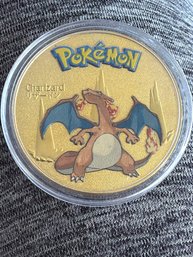 Pokemon Gold Plate Charizard Collectible Coin
