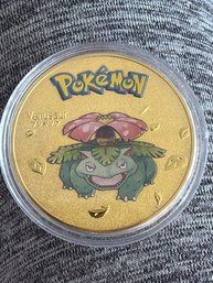 Pokemon Gold Plate Venusaur Collectible Coin