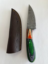 NEW 8 INCH DAMASCUS FIXED BLADE KNIFE W SHEATH