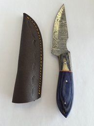NEW 8 INCH DAMASCUS FIXED BLADE KNIFE W SHEATH