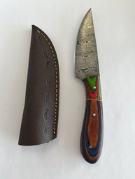 NEW 8 INCH DAMASCUS FIXED BLADE KNIFE W SHEATH