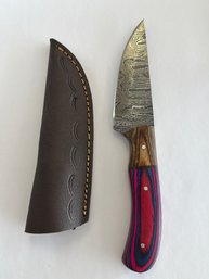 NEW 8 INCH DAMASCUS FIXED BLADE KNIFE W SHEATH