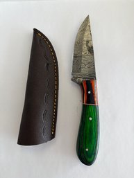 NEW 8 INCH DAMASCUS FIXED BLADE KNIFE W SHEATH