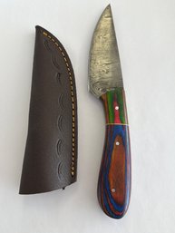 NEW 8 INCH DAMASCUS FIXED BLADE KNIFE W SHEATH