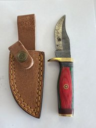 NEW 6 Inch Damascus Fixed Blade Knife W Sheath