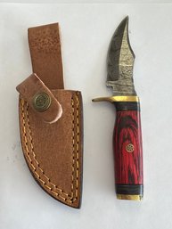 NEW 6 Inch Damascus Fixed Blade Knife W Sheath