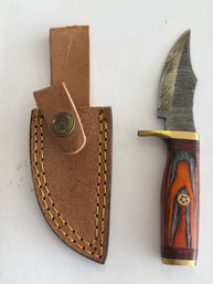 NEW 6 Inch Damascus Fixed Blade Knife W Sheath