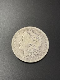 1891 O Morgan Silver Dollar