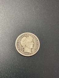 1907 Barber Dime