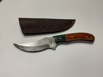 New Damascus 8 Inch Fixed Blade Knife With Sheath