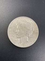 1934 D Peace Silver Dollar