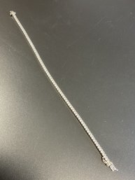 Sterling Silver Bracelet W/ Clear Stones