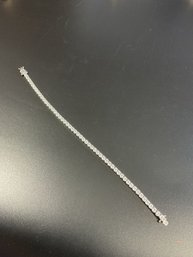 Sterling Silver Bracelet W/ Clear Stones