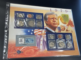 1979 U.S. Mint Uncirculated Coin Set W/ Stamps