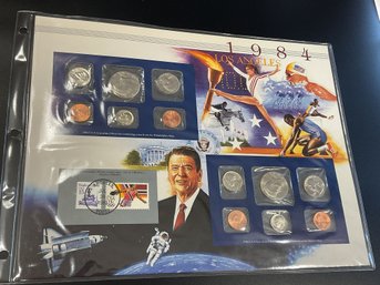 1984 U.S. Mint Uncirculated Coin Set W/ Stamps